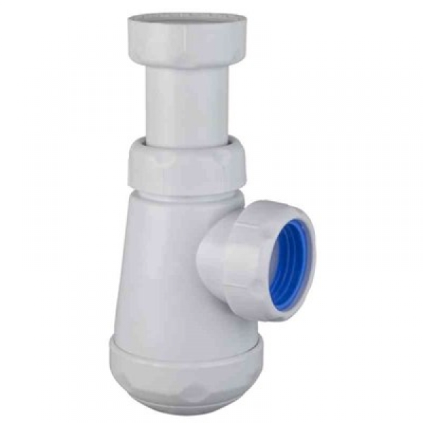 Hvid plast pungvandlås til håndvask 1 1/4" x 32 mm