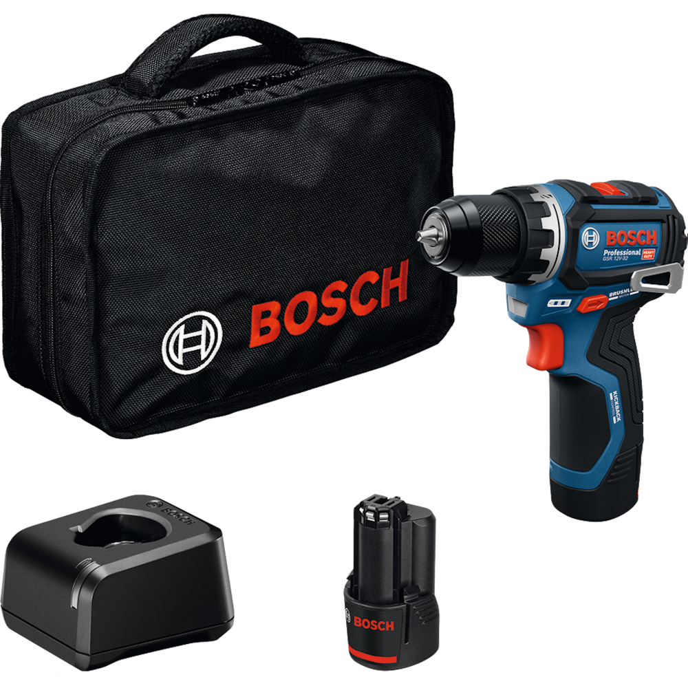 Bosch Professional GSR 12V-32 Bore-/skruemaskine med 2 stk. 2,0Ah batteri, lader og taske