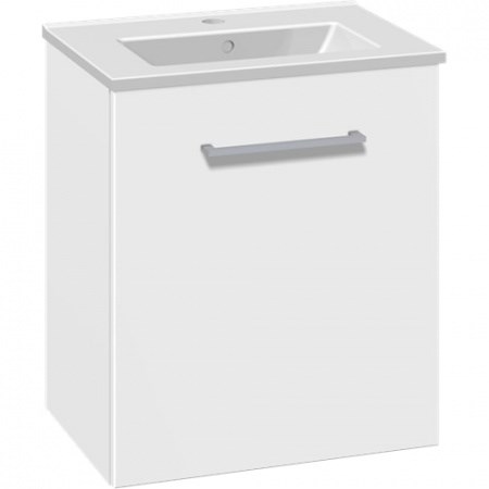 Scanbad Multo+ Badeværelsesmøbel 51 cm med Amber Mini porcelænsvask og låge i hvid mat