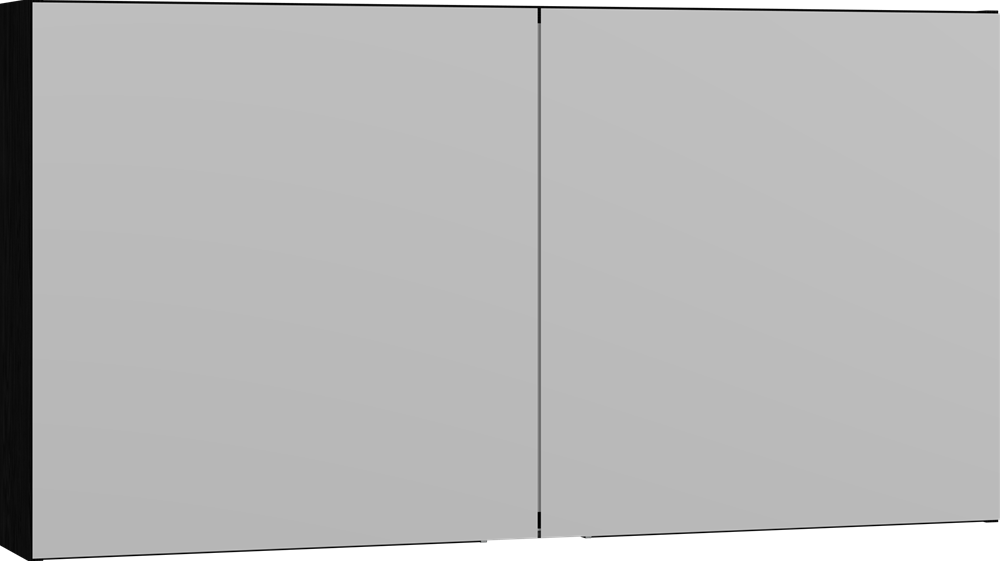 Scanbad Multo+ Select spejlskab 64x120 cm m/2 låger u/lamper - sort