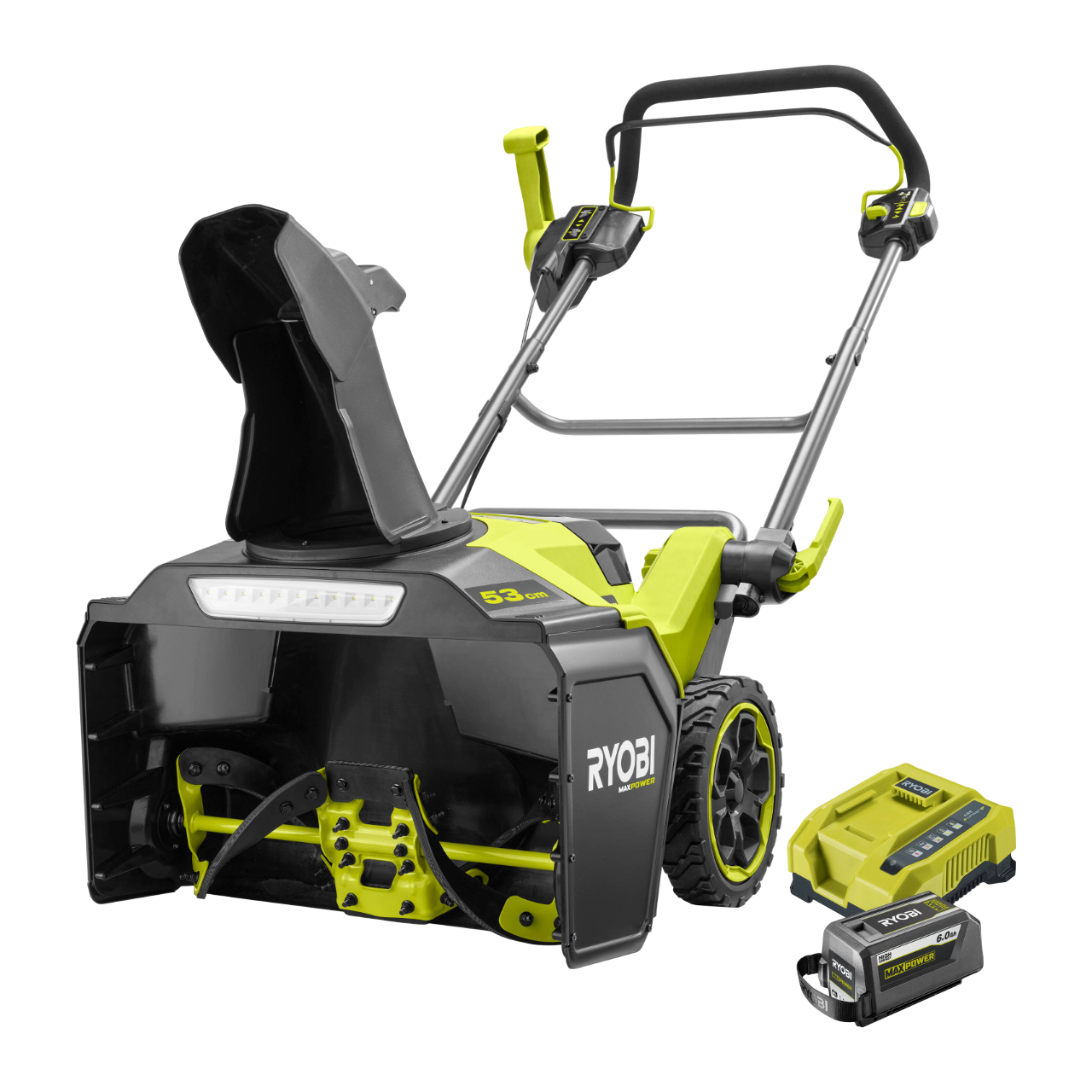 Ryobi RY36STX53B-160 MAX POWER 36V Sneglassisteret Sneslynge 53 cm med 6,0Ah batteri og lader