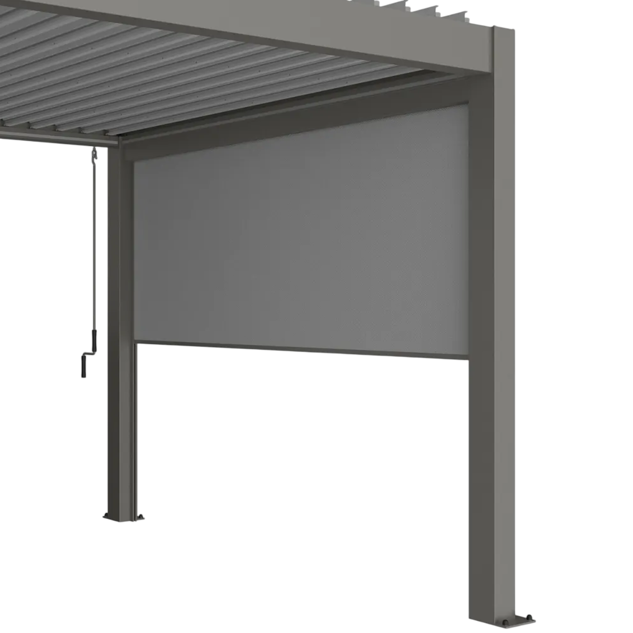 Biohort Solskærm med motor i kvartsgrå metallic til 4 m pergola