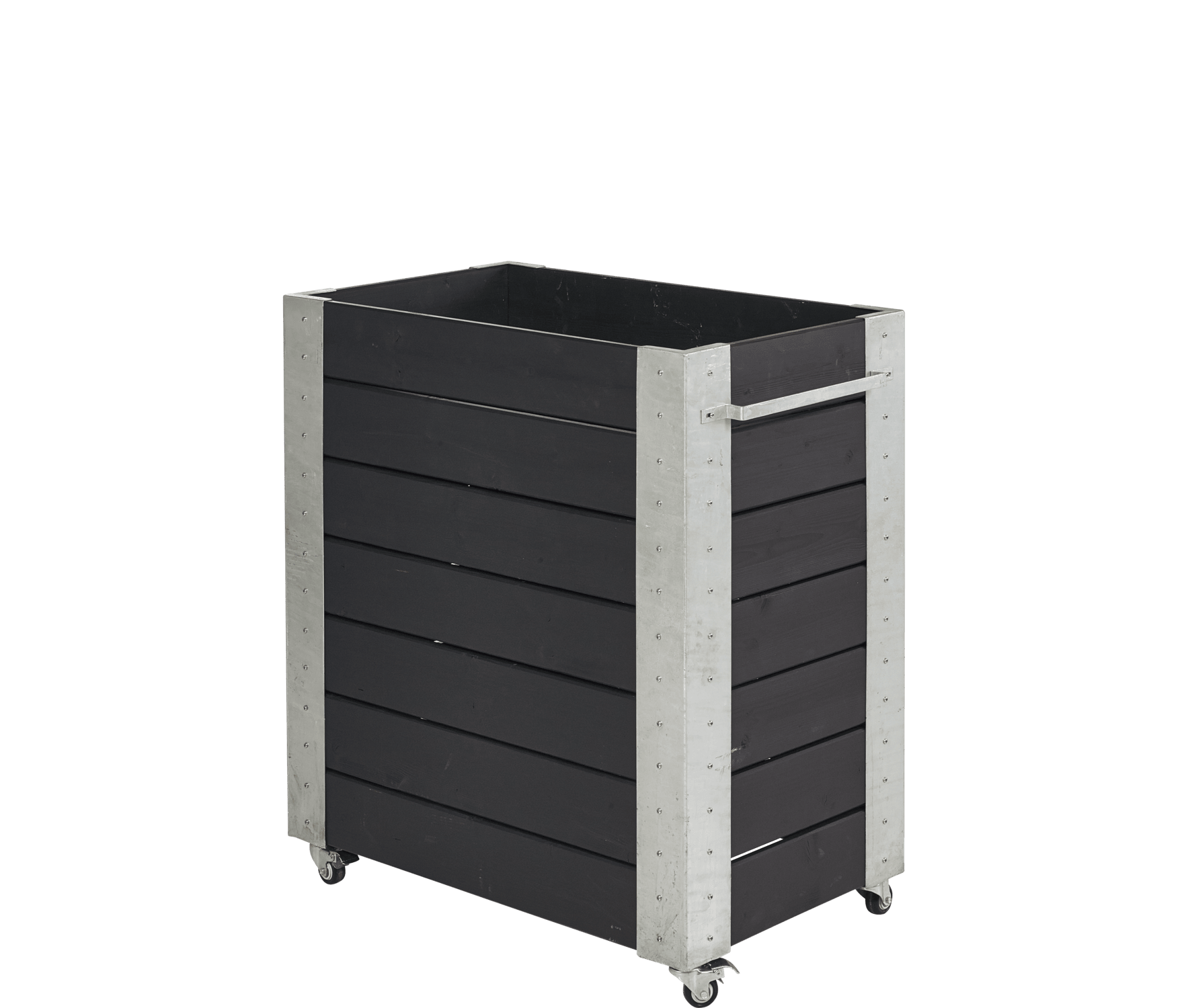 Plus Cubic Blomsterkasse m/hjul 87×95 cm i sort