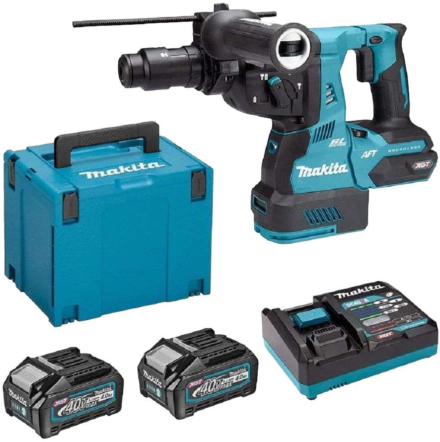 Makita HR002GM202 40V XGT Bore-/mejselhammer med 2 stk. 4,0Ah batteri, lader og Makpac