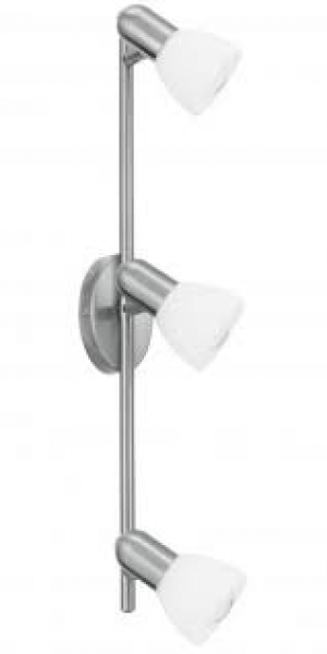 Eglo Palma spotlampe med 3L i børstet stål/hvid - 26933