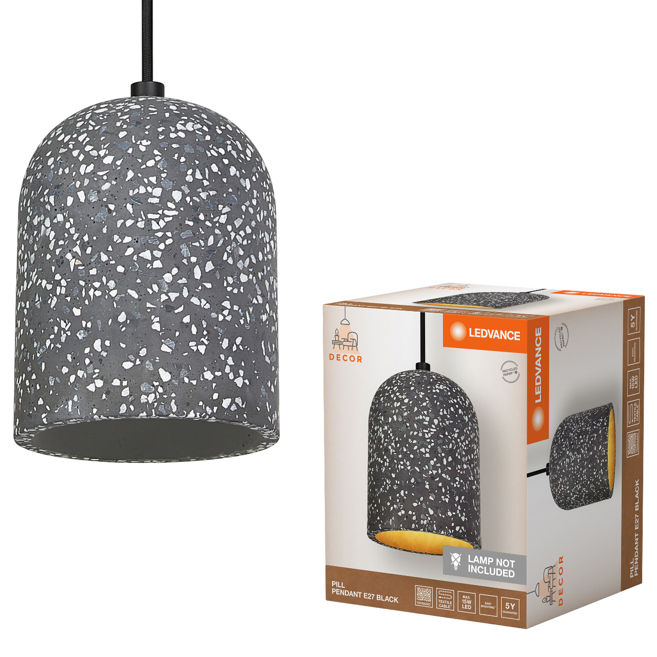 LEDVANCE Decor Pill Pendel i sort