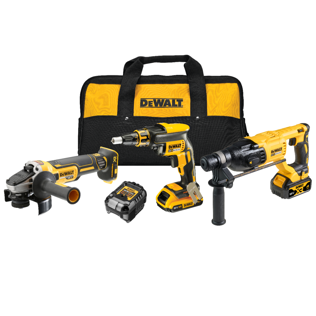 Dewalt DCK308DM-QW 18V XR Kombokit DCF620+DCG405+DCH133 med batteri og lader