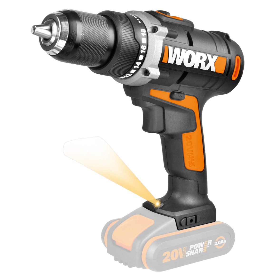 Worx WX183.9 20V PowerShare Bore-/skruemaskine – Solo