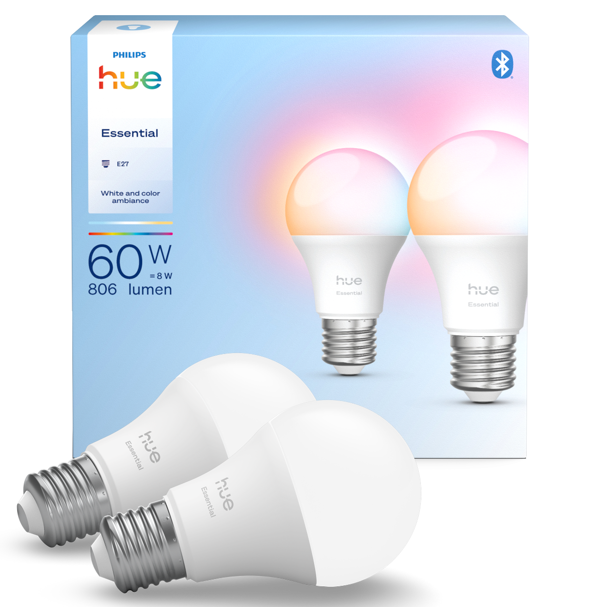 Philips Hue Essential E27 WCA 806 lm A60 pære - 2 stk.