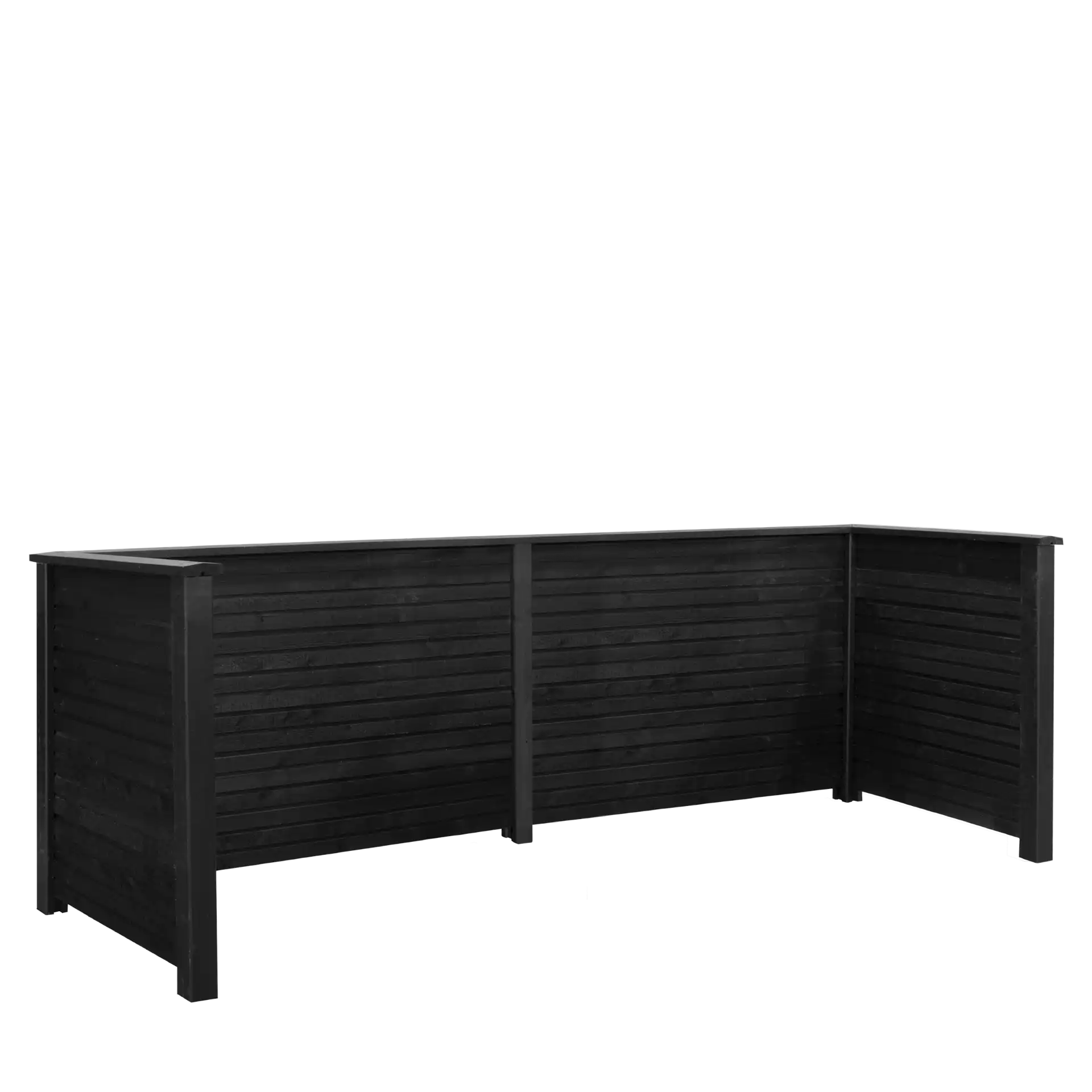 Plus Plank Profil Renovationsskjul med træstolper til nedgravning 377x97x108 cm - Sort