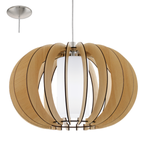 Eglo Stellato 1 pendel Ø40 i opal/ahorn - 95598