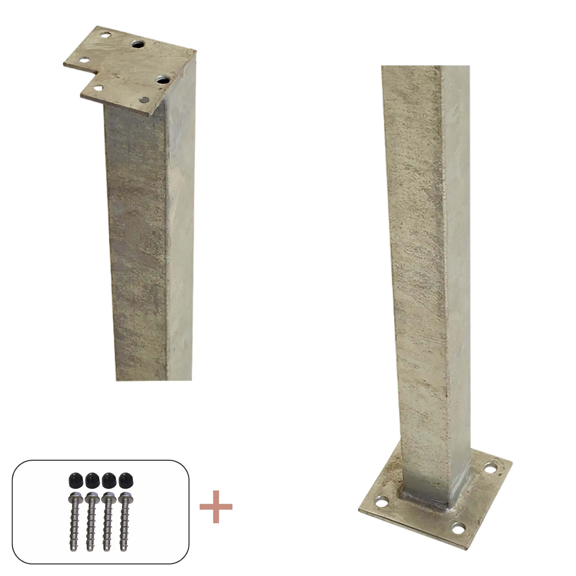 Plus Stålstolpe m/fod til håndliste inkl. bolte hjørnestolpe 4,5×4,5×103,3 cm