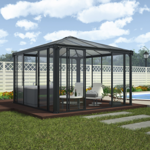 PALRAM Ledro 3000 lukket havepavillon, grå