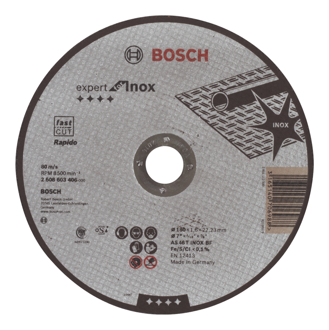 Bosch Skæreskive Expert Inox Lige 180X1,6 mm