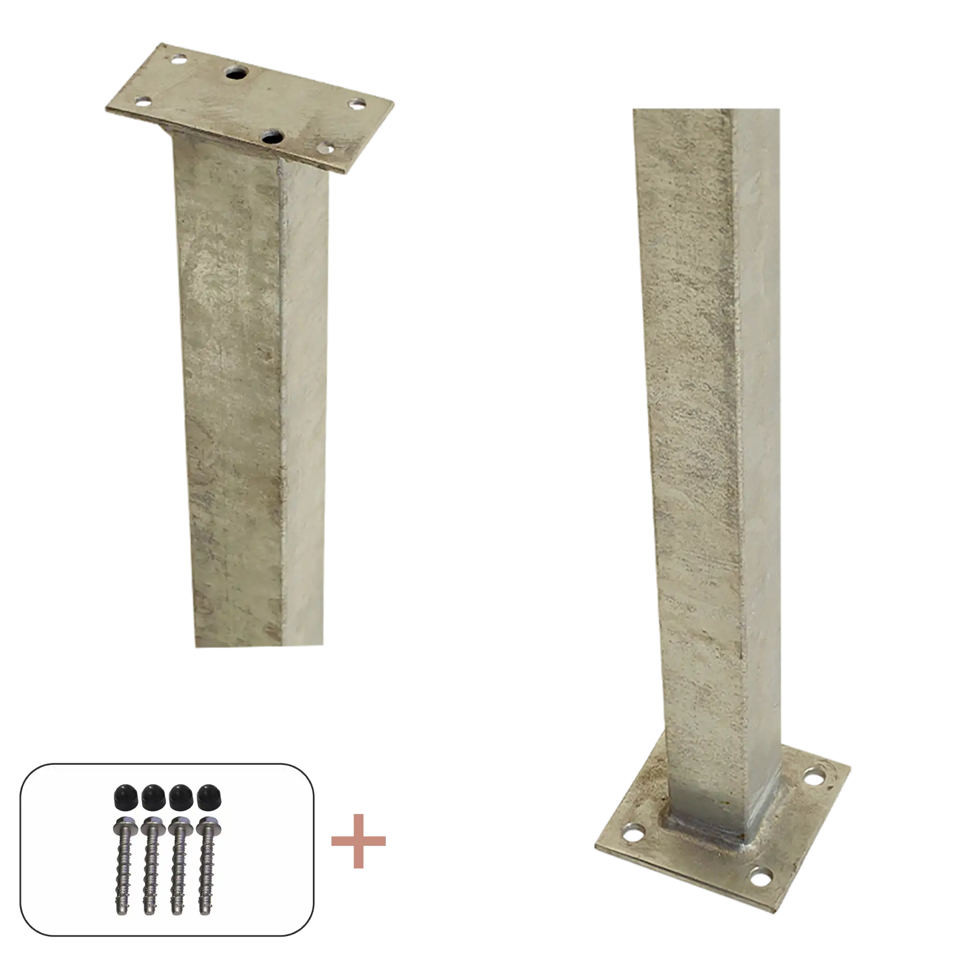 Plus Stålstolpe m/fod til håndliste inkl. bolte 4,5×4,5×103,3 cm
