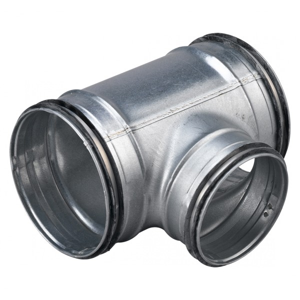 Ventilations T-stykke Ø 125 mm med Ø 100 mm gren