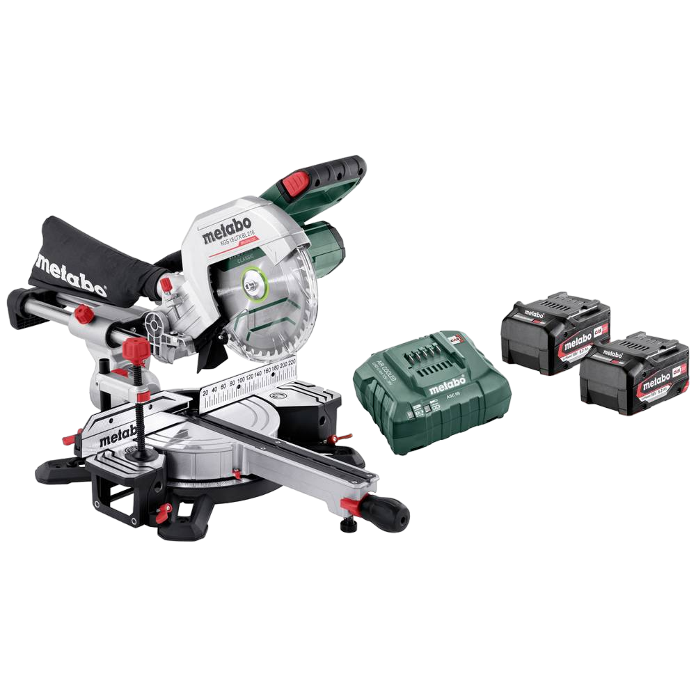 Metabo KGS 18 LTX BL 216 Kap-/geringssav med 2 stk. 5,2Ah batteri og lader