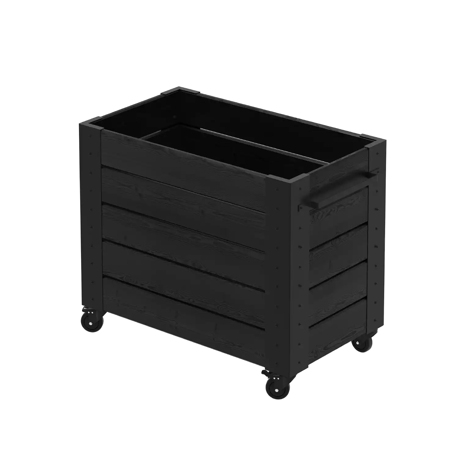 Plus Cubic Blomsterkasse med hjul 87×50×73 cm i sort