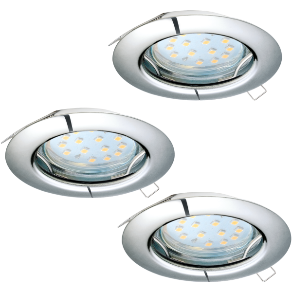 Eglo Peneto LED 3-kit indbygningsspot 230V i krom - 94236