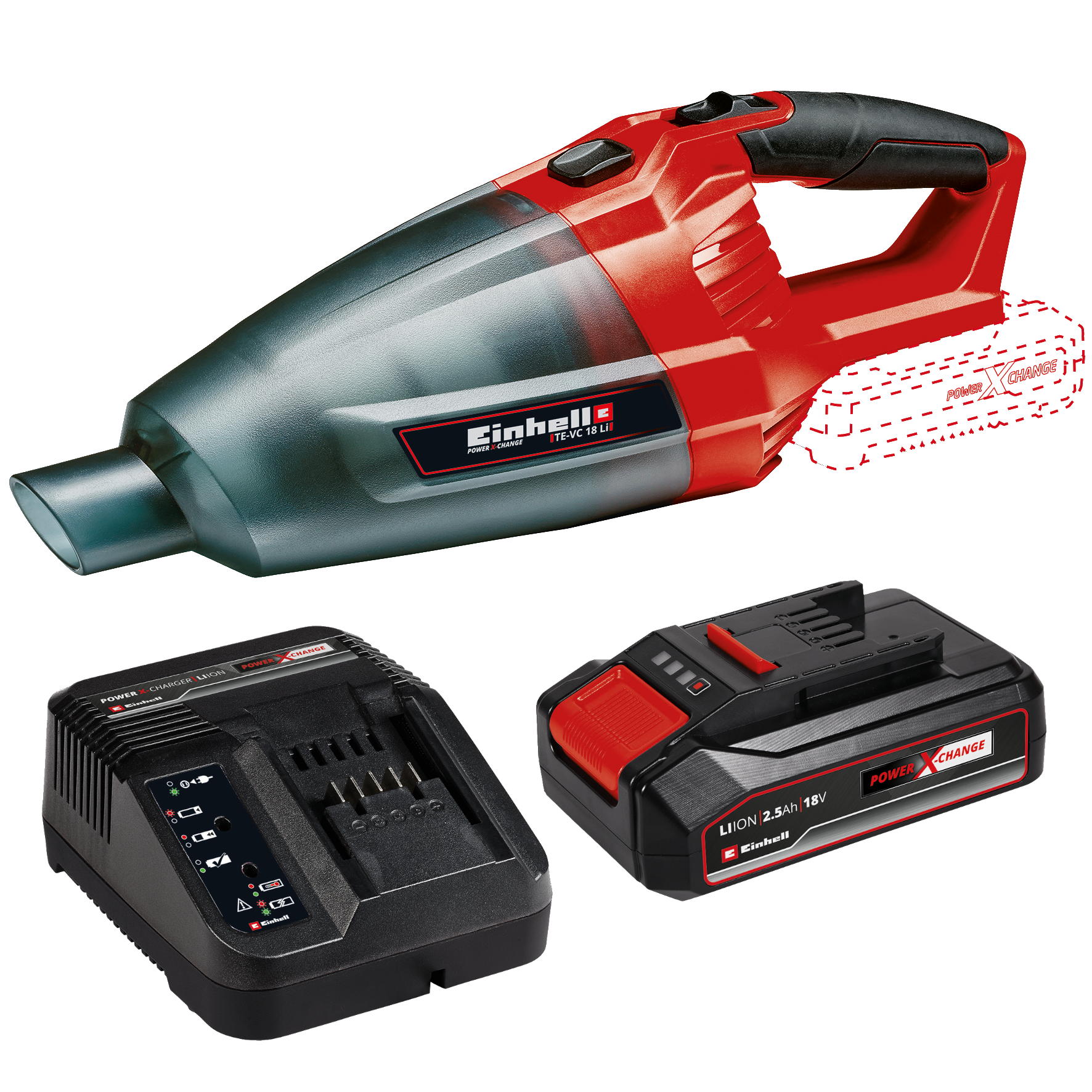 Einhell TE-VC 18V Li Håndstøvsuger med 2,5Ah batteri og lader