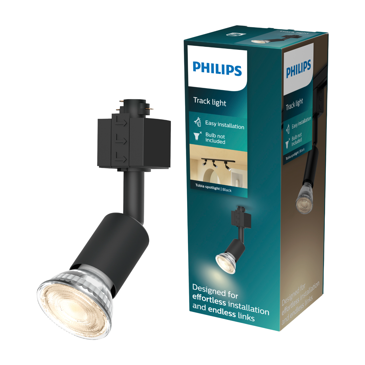 Philips EasyLink Tobia Spotlampe i sort