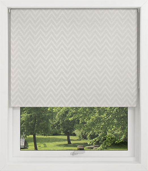Debel Zig Zag Rullegardin med mørklægning i hvid – 90x210 cm