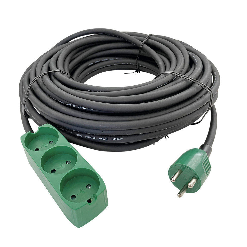 Gripo Kabelsæt neopren med jord 3-stik 25M
