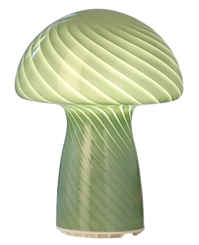 Veli Line VL 41067 Stripe Mushroom Lamp i olivengrøn med riller