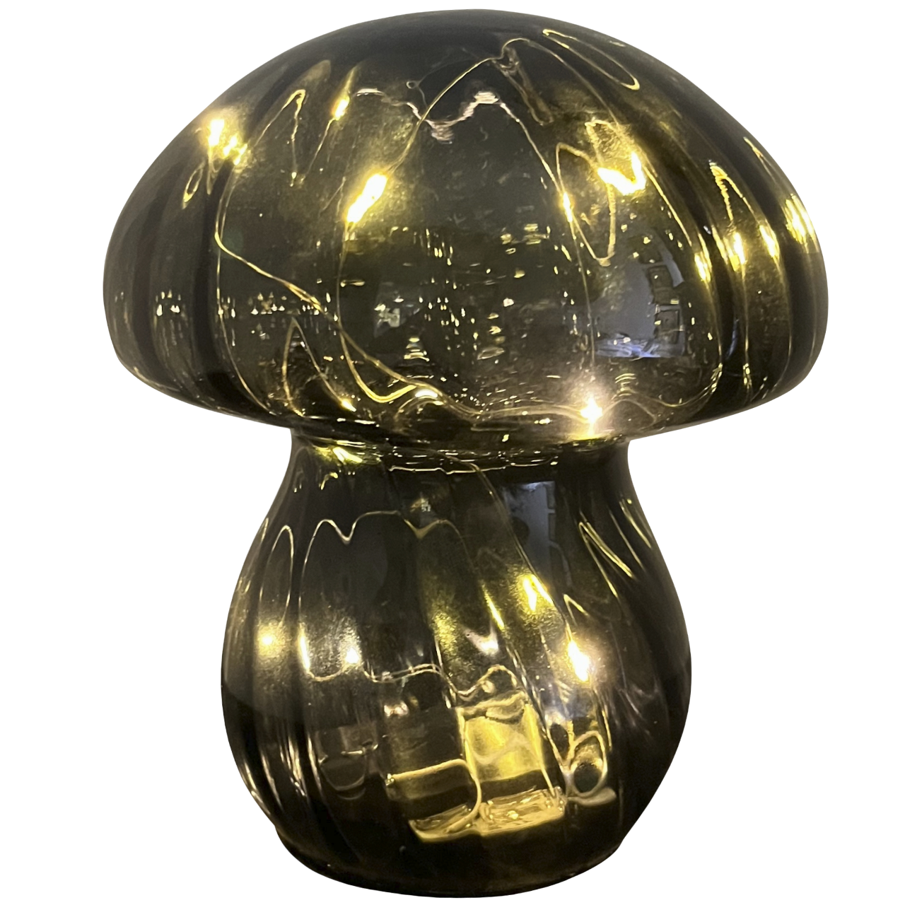 Veli Line Mushroom Bordlampe i grønt glas