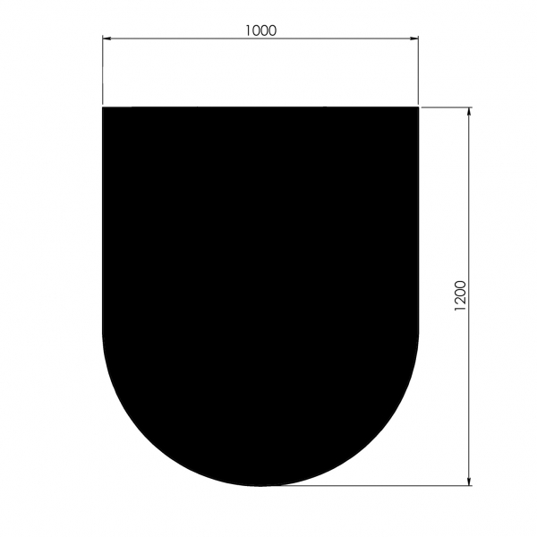 Morsø Halvcirkel gulvplade i sort stål 100x120 cm