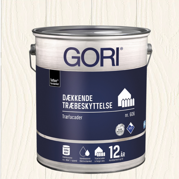 Gori 606 Dækkende Træbeskyttelse i hvid kridt 5 liter