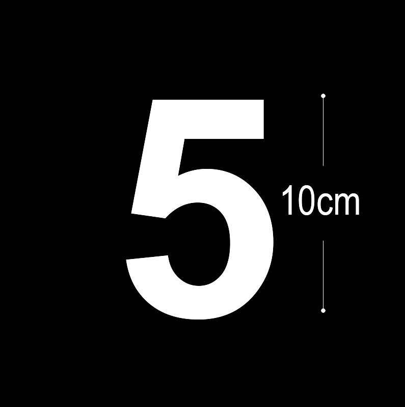 Allux Folietal nr. 5 i hvid 10 cm