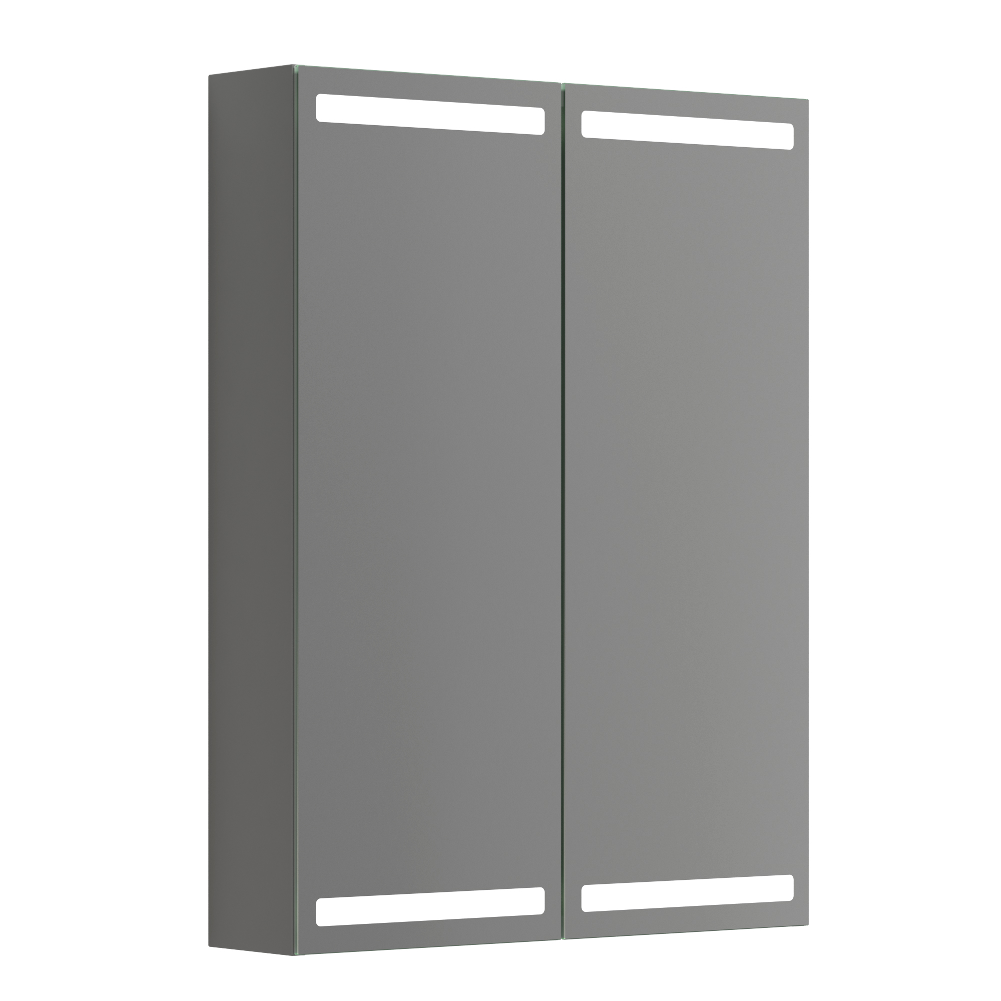 Scanbad Luna Level Spejlskab 80x60 cm m/2 låger - grå mat