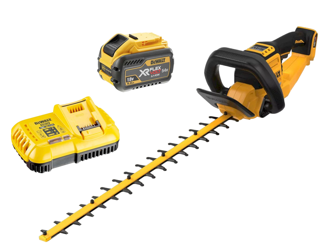 Dewalt DCMHT573X1-QW 54V XR Flexvolt Hækkeklipper med 9,0Ah batteri og lader