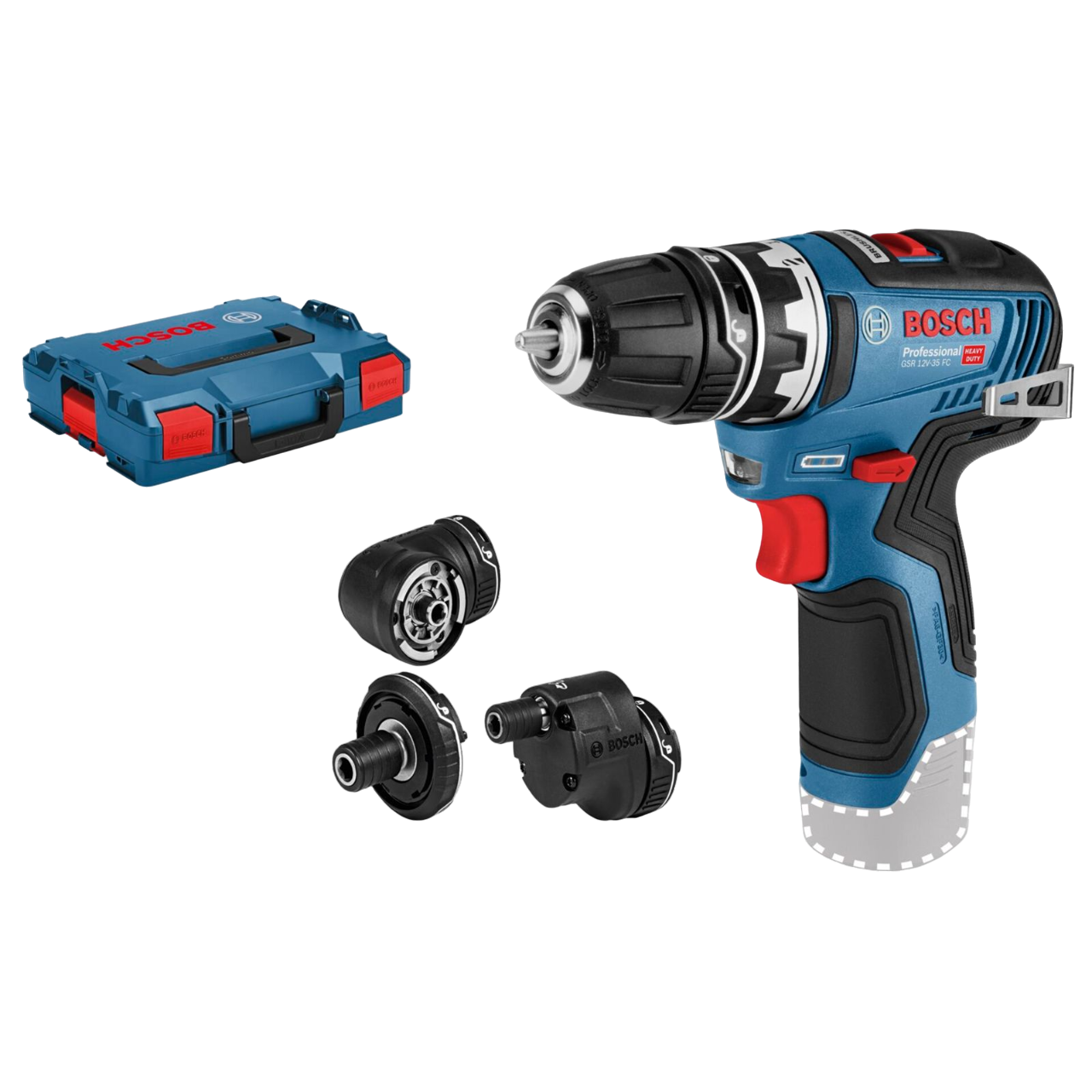 Bosch Professional GSR 12V-35 FC Bore-/skruemaskine med adapter – Solo L-BOXX