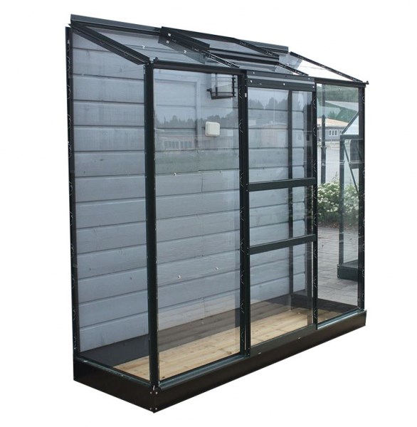 Halls Altan 3 1,33 m2 i sort med 3 mm glas og fundament