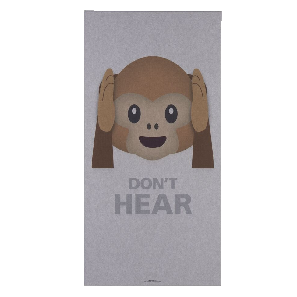 Art Acoustic Akustikbillede Abe Don’t Hear i lys grå 9×600×1200 mm