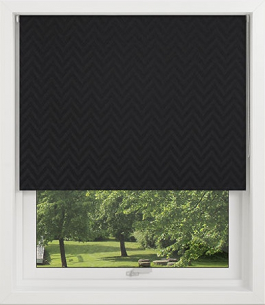 Debel Zig Zag Rullegardin med mørklægning i sort – 80x175 cm