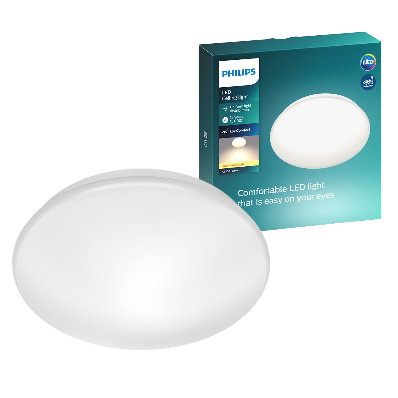 Philips Moire Plafond Ø22,5 cm i hvid