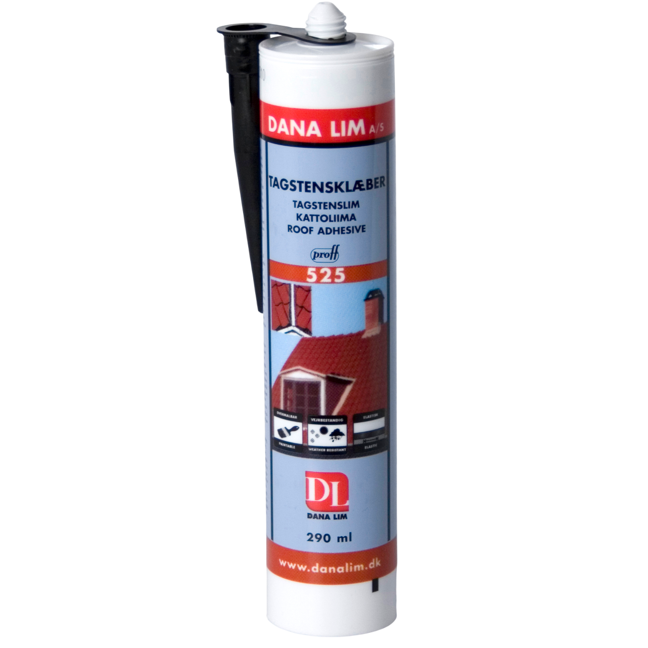 Dana Lim 525 Tagstensklæber i sort 290 ml