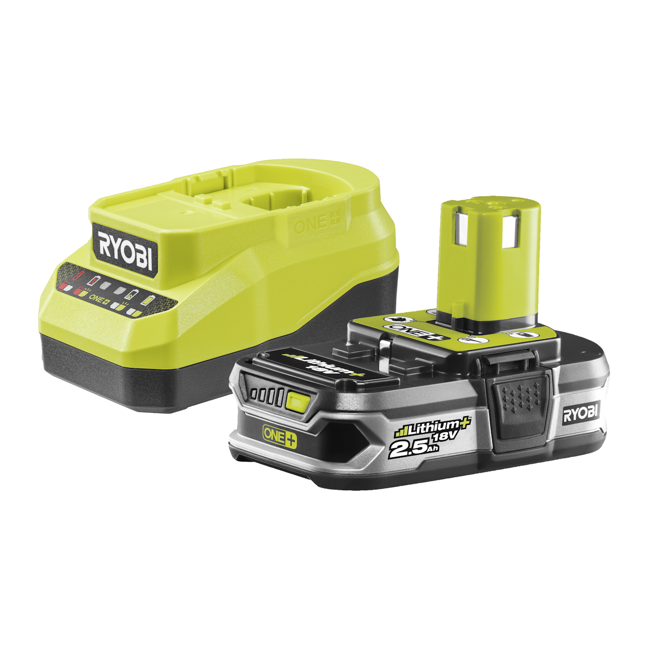 Ryobi RC18120A-125 ONE+ 18V Startsæt med 2,5Ah Lithium+ batteri og lader