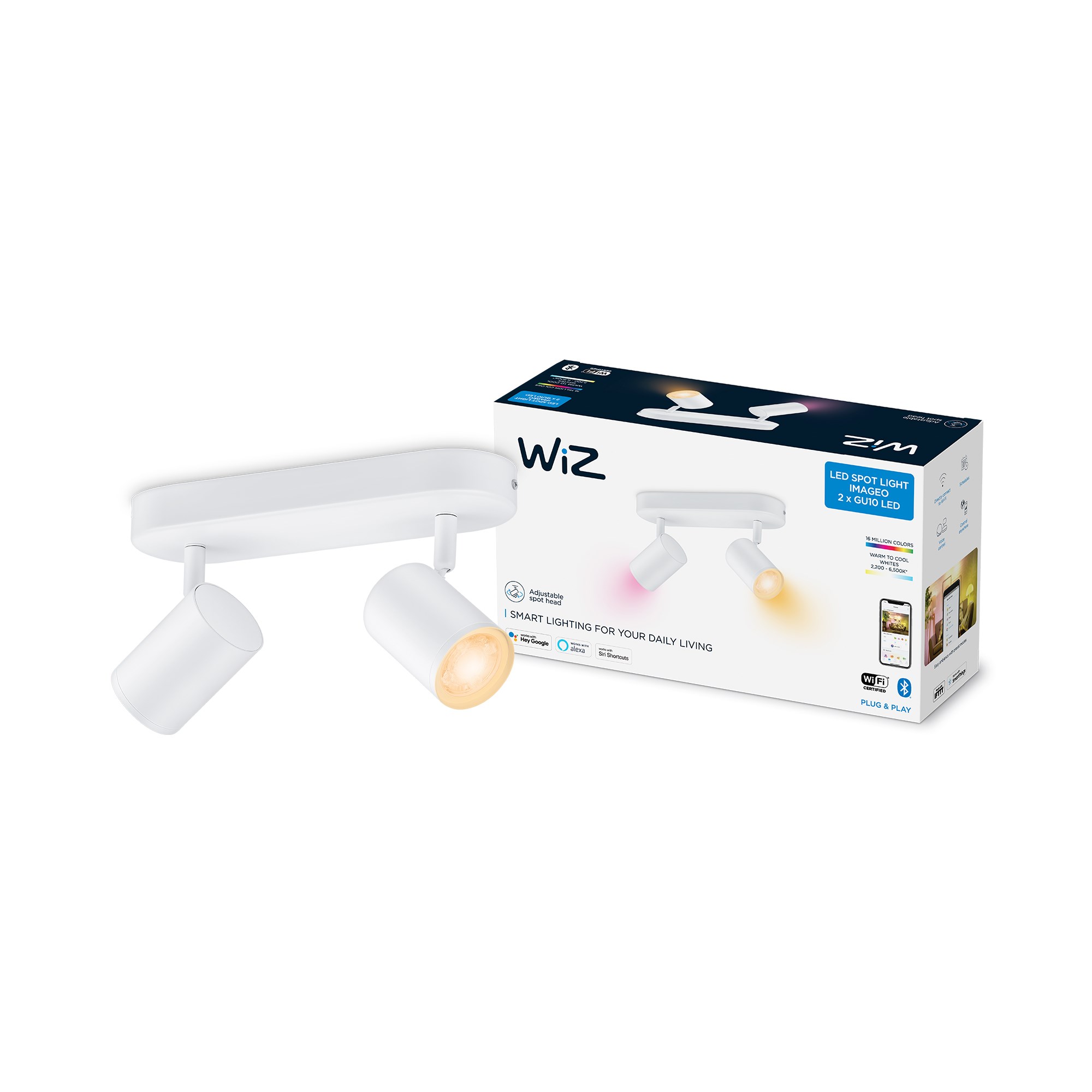 WiZ Imageo Colors and Tunable White dobbelt spot i hvid
