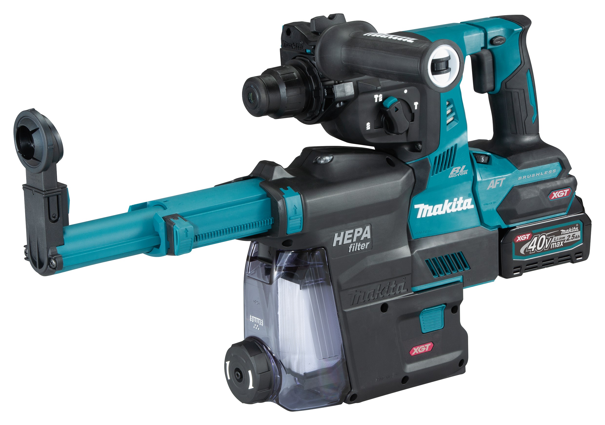 Makita HR001GD203 40V XGT Bore-/mejselhammer med 2 stk. 2,5Ah batteri, lader og Makpac