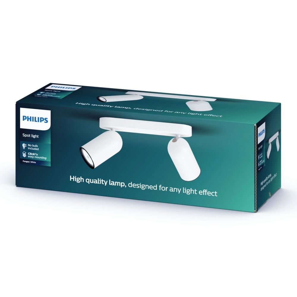 Philips myLiving Pongee dobbelt spot i hvid - 5058231PN