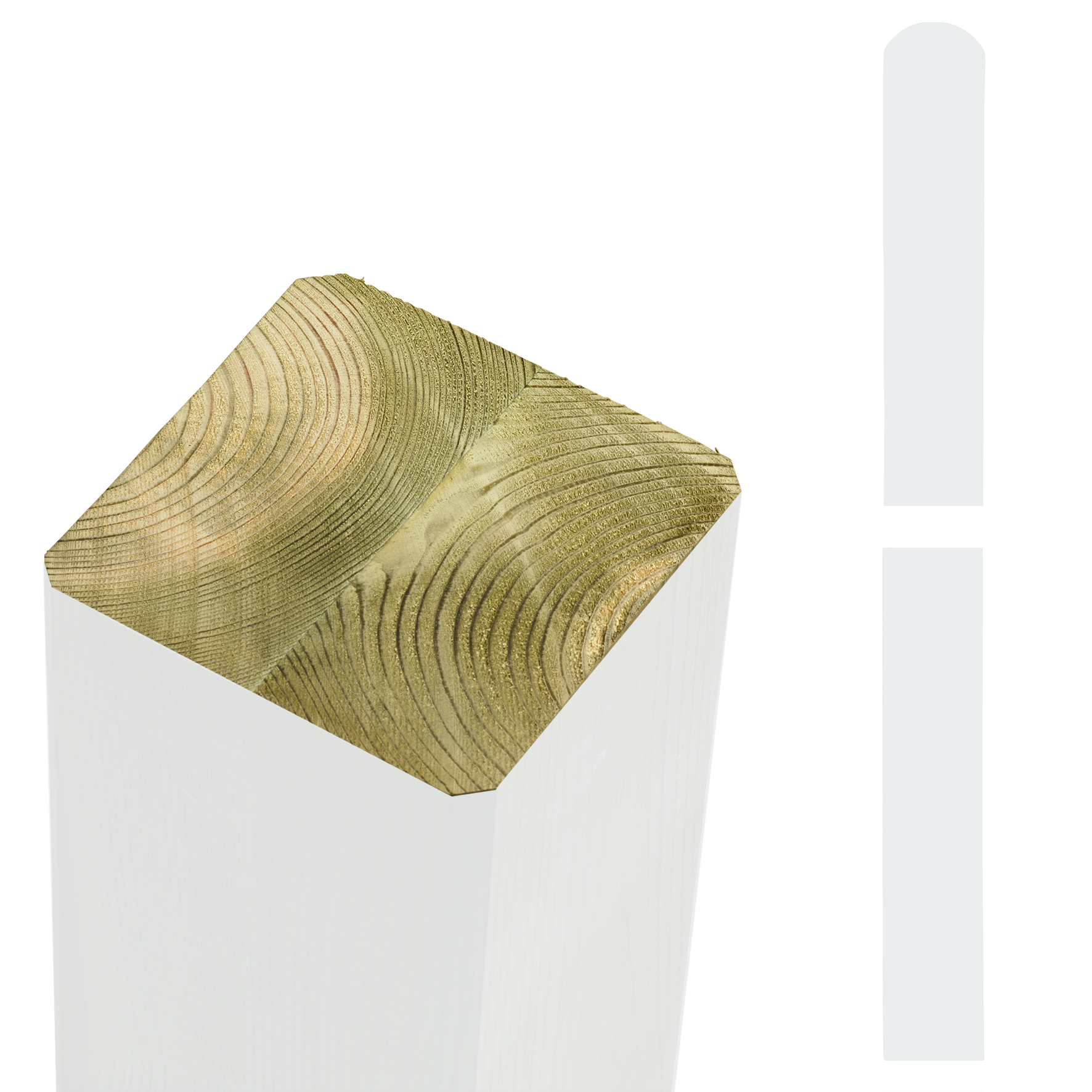 Plus Trykimprægneret og omlimet stolpe 9x9 cm - 98 cm