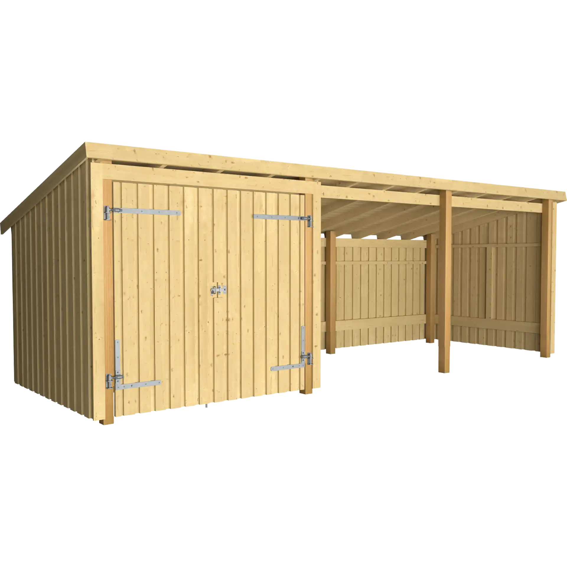 Plus Nordic Multi Havehus 14 m² - 3 moduler m/dobbeltdør og åben front