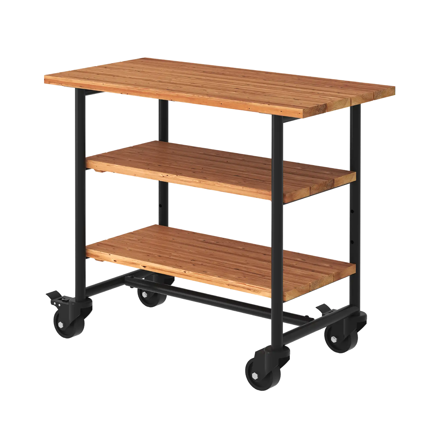 Plus Urban Picnic plante/grillbord med 2 hylder i ThermoWood/sort stel