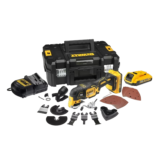 DeWALT DCS355D2 18V XR Multicutter med 2 stk. 2,0Ah batteri, lader og TSTAK