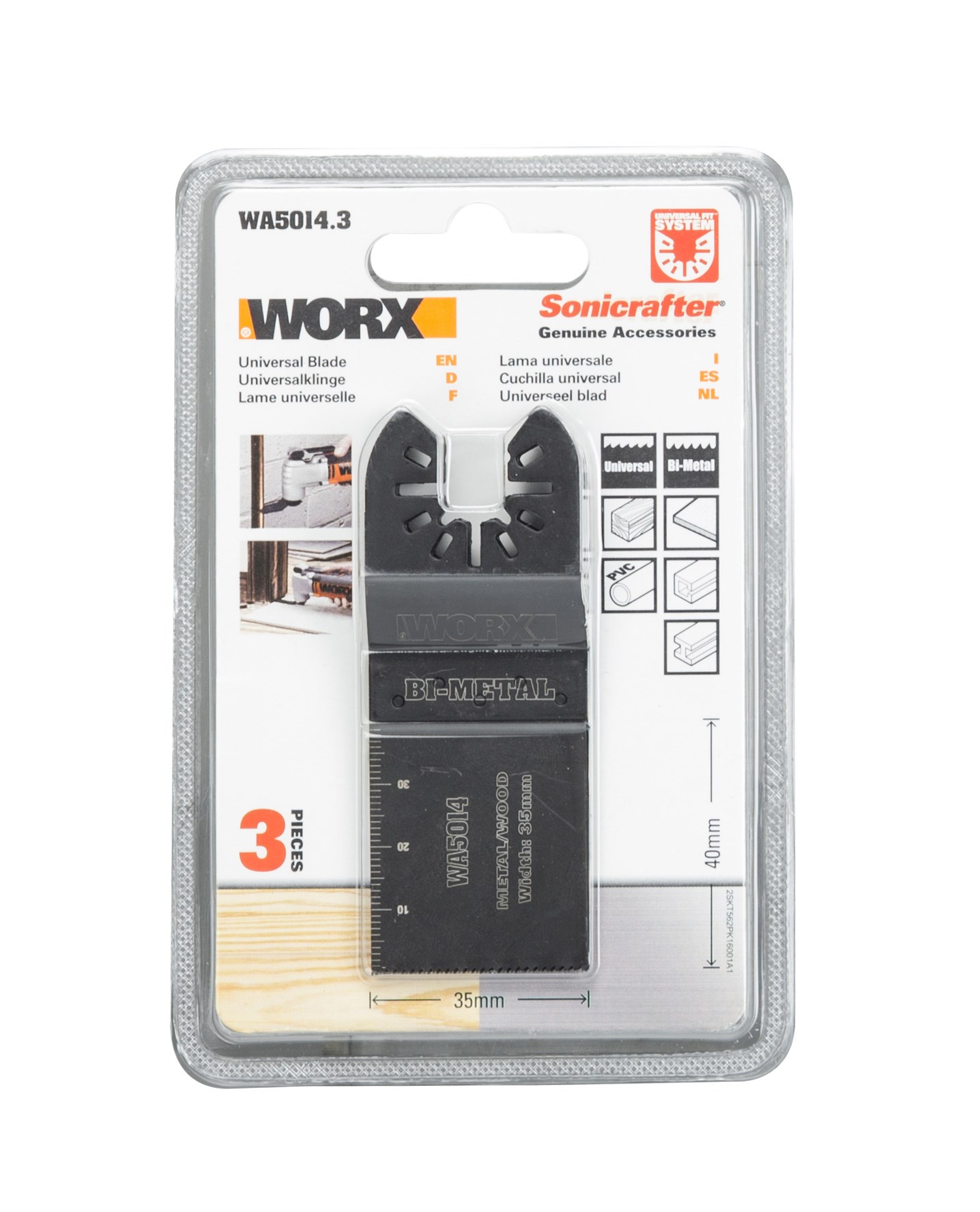 Worx WA5014.3 bi-metal dyksavsklinge 35mm 3 stk.