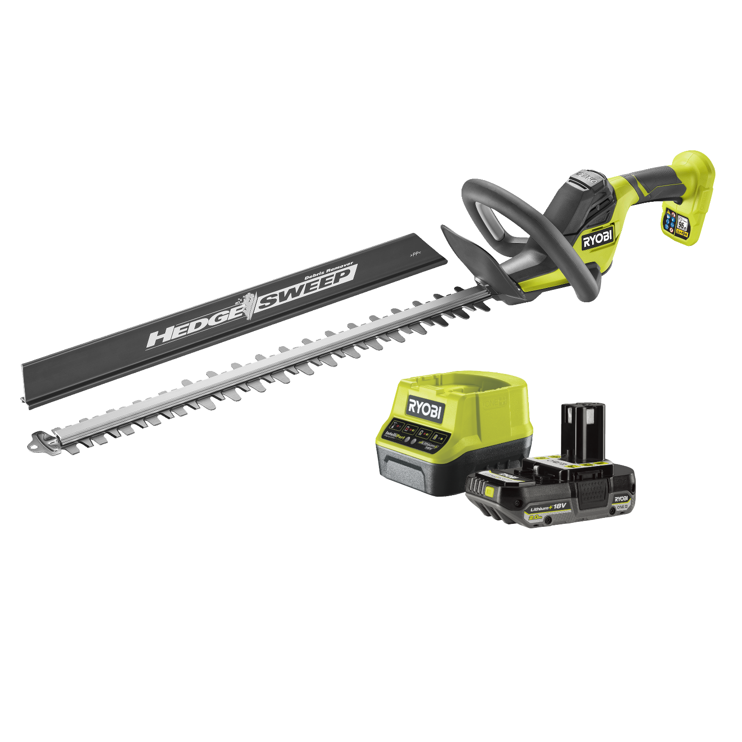 Ryobi RY18HT55A-0 ONE+ 18V Hækkeklipper med 2,0Ah batteri og hurtiglader